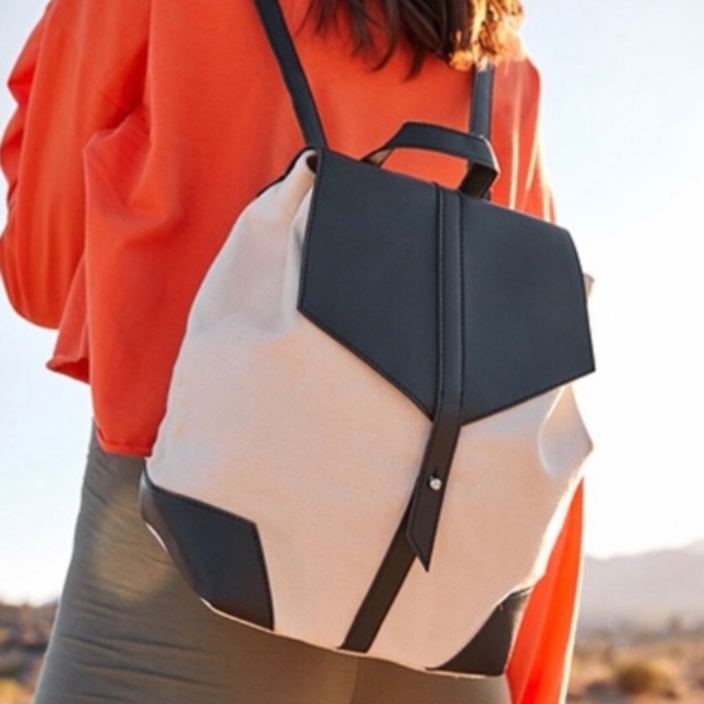 Duex Lux canvas and vegan leather backpack